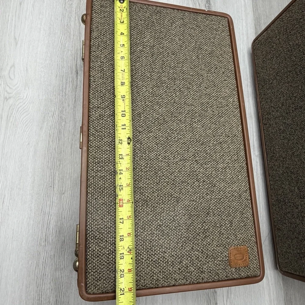 Vintage MCM Hartmann Tweed + Leather 2 Piece Luggage Set 22F005